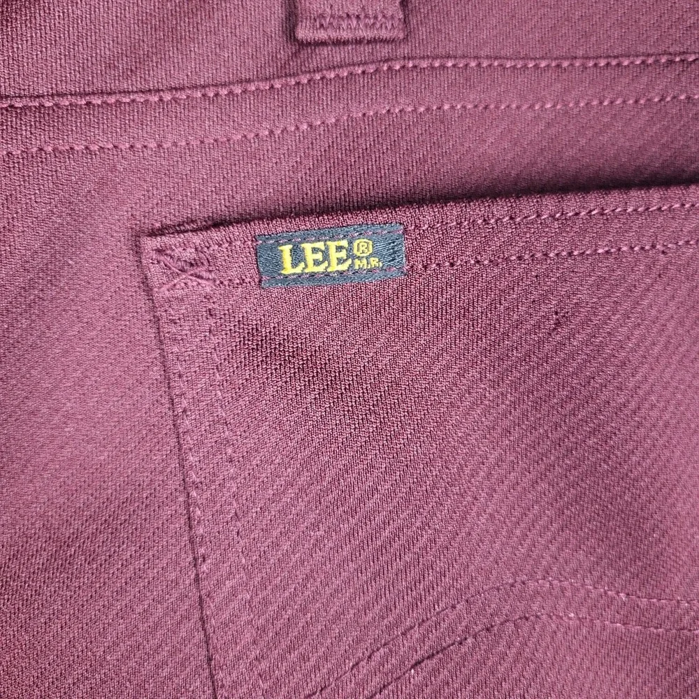 Vintage Lee Riders Polyester Pants Men's 36x30 Burgundy‎ Retro Rockabilly 70s